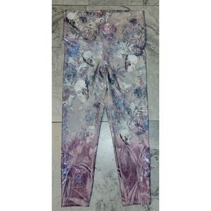 Evolution and Creation EVCR Womens Purple Floral Skull Leggings M3005 Medium